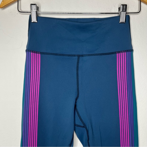 Spiritual Gangster Essential Rainbow Striped High Rise Activewear Leggings - Picture 3 of 11